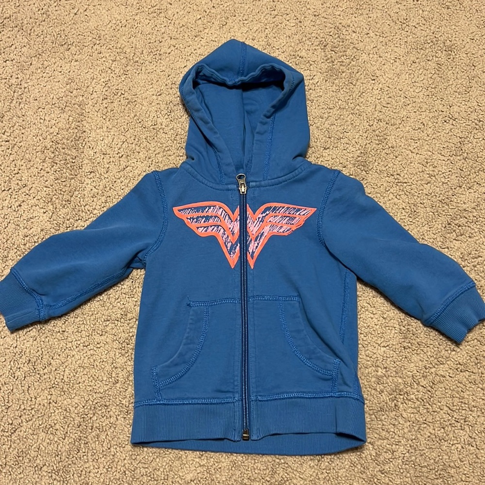 Hanna Andersson Girls Wonder Woman Zip Hoodie